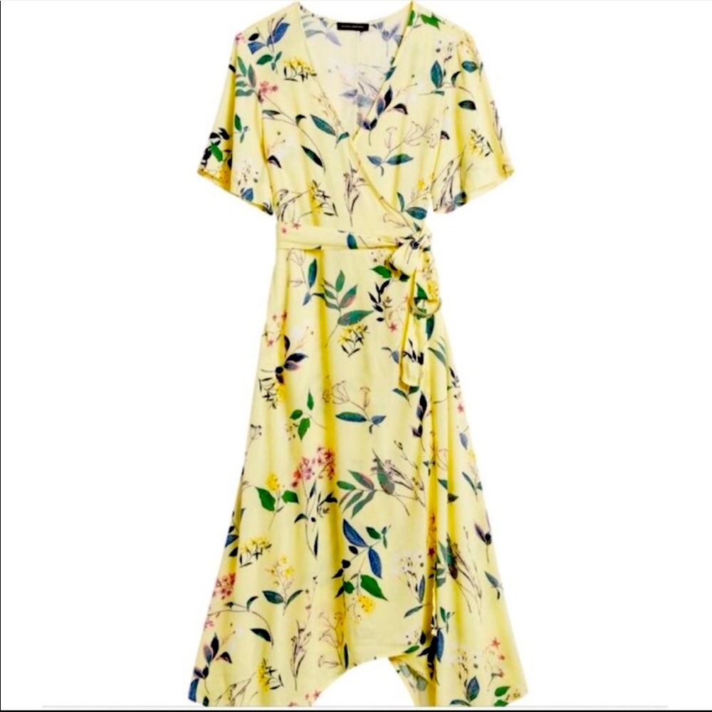 Yellow floral print Banana Republic Dress